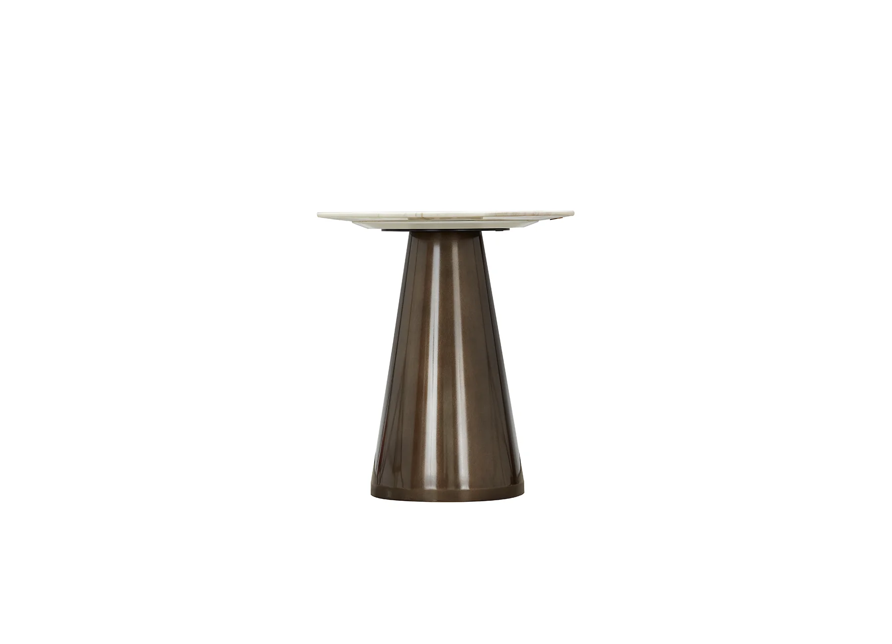 Cone End Table - White Marble - Image 3