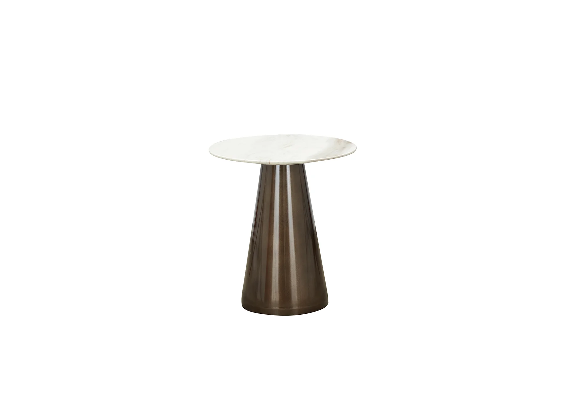 Cone End Table - White Marble - Image 4